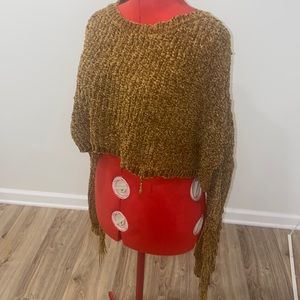 Brand New..With Tags sweater with fringe sleeves